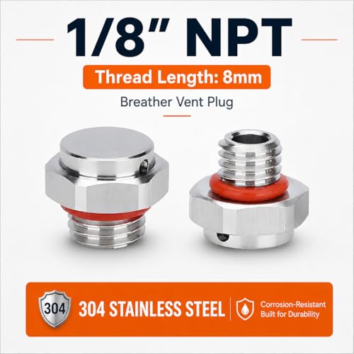 1/8 NPT Stainless Steel Waterproof Breather Valve – Pressure Relief & Ventilation for Hydraulic/Pneumatic Systems, Industrial Enclosures | Dustproof, Rustproof - size: 1/8" NPT Male