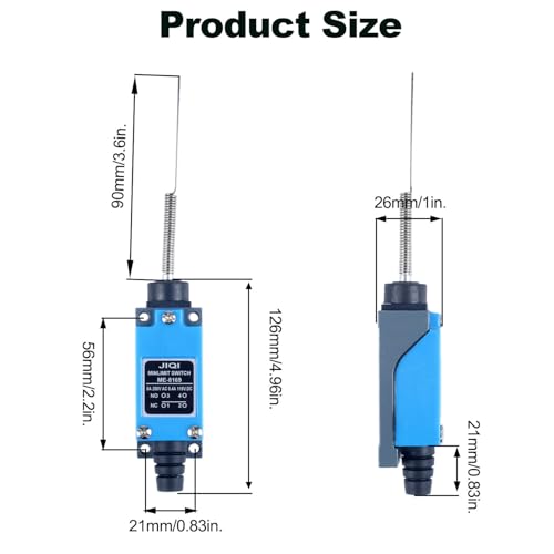 Momentary Limit Switch Travel Switch,omnidirectional Thin Lever Spring Rod,NO and NC self-resetting momentary switches (4pcs) - style: ME-8169