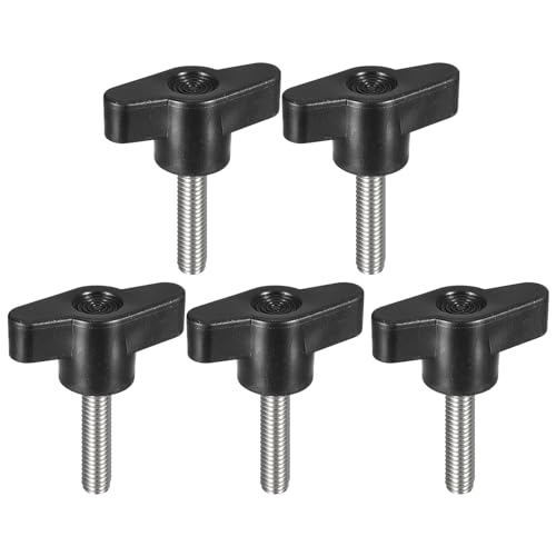 uxcell 5Pcs Clamping Screw Knob, M6 x 25mm Metric 304 Stainless Steel T Shaped Thumb Screws Handle for Quick Remove Hand Tightening Knob Replacement - size: M6 x 25mm