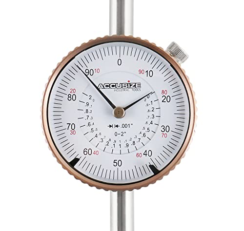 Accusize AGD 2 Dial Indicator, 0-2in x 0.001in, P900-S103 - size: 0-2" x 0.001"