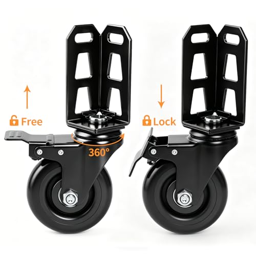 4" Storage Rack Caster Wheels, Fit Boltless Shelving Rack Posts