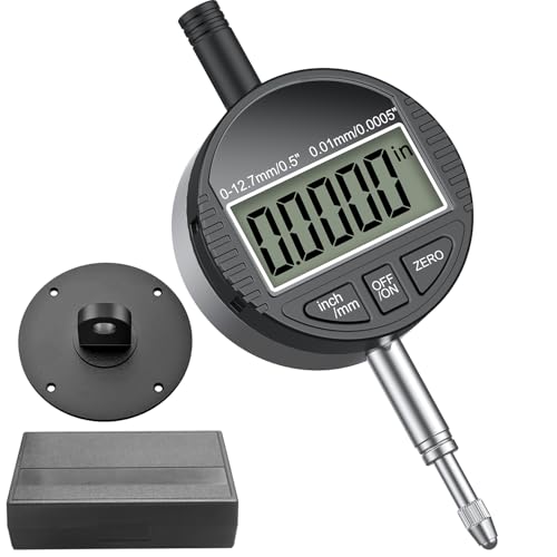 HDLNKAK Digital Dial Indicator Gauge 0.5"/12.7mm,Resolution:0.0005''/0.01mm - color: 0.5”Dial Indicator