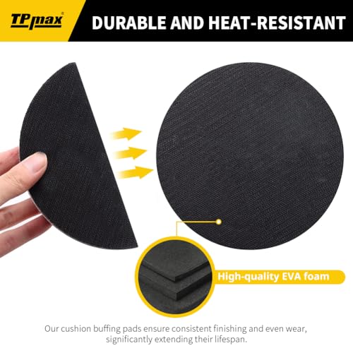 TPmax 6 Inch Sanding Interface Pads Hook & Loop Foam Buffer Pads for Orbital Sander 5 Pack - size: No Hole