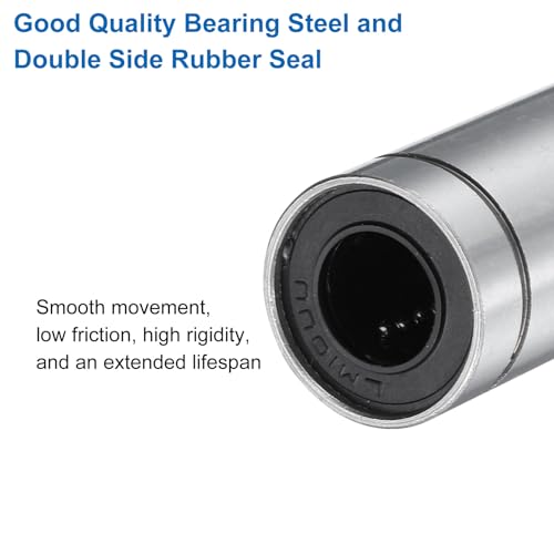 uxcell 2Pcs LM10LUU Linear Bearing 10mm Bore 19mm OD 55mm Length Linear Ball Bearings Double Side Rubber Sealed Bearing Steel for CNC Machine 3D Printer Food Packaging Machine - size: 10mm Bore 19mm OD 55mm Length