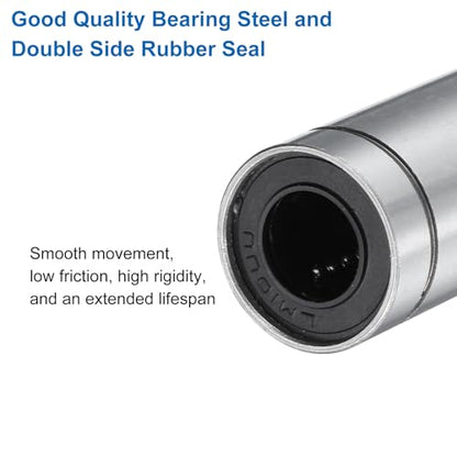 uxcell 2Pcs LM10LUU Linear Bearing 10mm Bore 19mm OD 55mm Length Linear Ball Bearings Double Side Rubber Sealed Bearing Steel for CNC Machine 3D Printer Food Packaging Machine - size: 10mm Bore 19mm OD 55mm Length