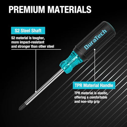DURATECH 5-Piece Professional Screwdriver Set, Phillips, Flathead & Square - style: 5 PCS Screwdriver Set