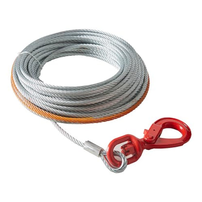 VEVOR Galvanized Steel Winch Cable, 3/8 Inch x 100 Feet 15,200 lbs Breaking Strength, Wire Winch Rope with Swivel Hook, Towing Cable Heavy Duty, Universal Fit for SUV, Large Off-Road Vehicle, Truck - size: 100 ft