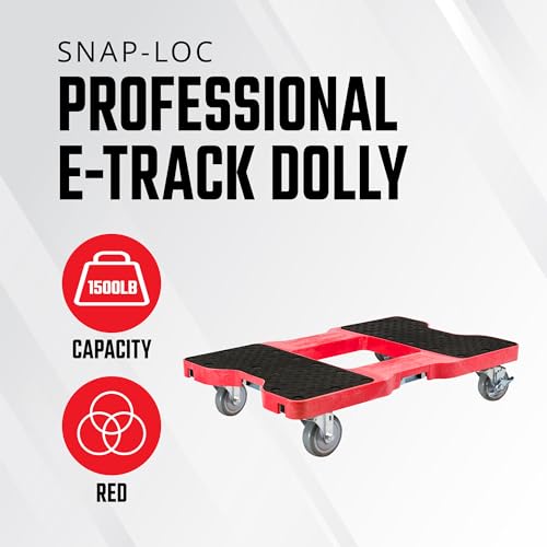 SNAP-LOC, Heavy Duty Furniture Moving Dolly, 4 Wheels, 1,500 lb, Dollies for Moving Cargo, E Strap Attachment Included, Red, Made in USA - style: Heavy Duty Moving Dolly 4 Wheels, Red