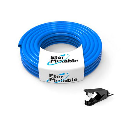 1/4 Inch OD Blue Polyurethane PU Pneumatic Air Hose Tubing 32.8 Feet/10Meter Air Brake Line Tubing Compressed Accessories - color: Blue, size: 1/4" OD/32.8 Feet