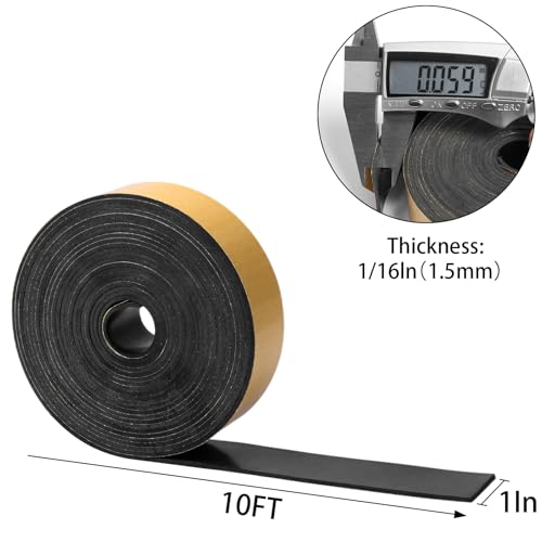 DGSL Self-Adhesive Neoprene Rubber Strip, 1" x 1/16" x 10' Roll - color: With Adhesive, size: 1" Wide x 1/16" Thick x 10' Long