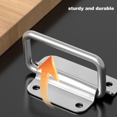 304 Stainless Steel Folding Pull Handle, Recessed Chest Lift Grip
