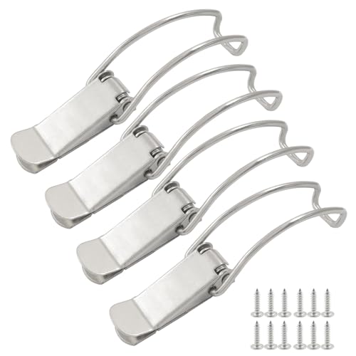 4 Pcs 87mm/3.42 inch Spring Loaded Toggle Hasp Latch - size: 3.35 inch / 85 mm