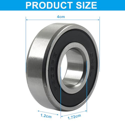 6203-2RS Ball Bearings, 17x40x12mm, 2 Pcs - size: 6203-2RS,2pcs, style: 2 Pcs