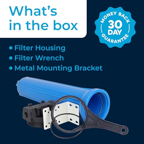 SpiroPure 20x2.5 Water Filter Housing Slim, 20 inch Standard, 1/2" NPT - size: 20" x 2.5", 1/2" NPT