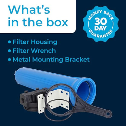 SpiroPure 20x2.5 Water Filter Housing Slim, 20 inch Standard, 1/2" NPT - size: 20" x 2.5", 1/2" NPT