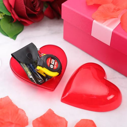 Kingdder 36Pcs Valentine Gift Set for Men Mini Tape Screwdriver Keychain Heart Shaped Box Set Boyfriend Husband Adult Gifts Bulk Valentine Tape Screwdriver Keychain for Men Wedding Anniversary