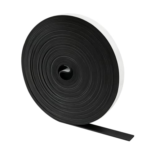 1/16" Thick x 1/2" W x 360" L Solid Rubber Strip Roll with Adhesive Backing - size: 1/2" x 1/16" x 360"