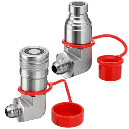 90° Elbow Flat Face Hydraulic Coupler, 1/2" Body Size x 1/2" JIC - size: 1/2" Body 1/2" JIC