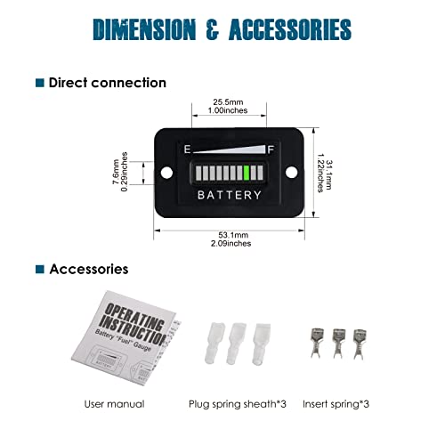 Runleader RL-BI003 LED Battery Level Meter - size: 12/24V