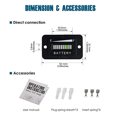 Runleader RL-BI003 LED Battery Level Meter - size: 12/24V