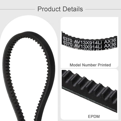 uxcell AX36 EPDM V-Belt,Industrial Rubber V Belt 1/2" Wd x 36" Inside Circ - size: AX36