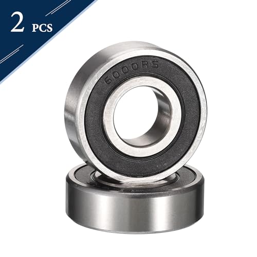 6000-2RS Deep Groove Ball Bearings, ID 10mm x OD 26mm x Width 8mm Double Rubber Sealed Ball Bearing Pre-Lubricated Chrome Steel Z2 Lever 2pcs - size: 6000-2RS 10x26x8mm