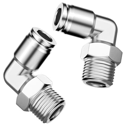 PNEUMATIC 304 Stainless Steel Male Elbow 5/16 Inch Tube OD x 1/4 Inch NPT Thread 90 Push to Connect Tube Fitting (Pack of 5) - size: 5/16"OD x 1/4"NPT