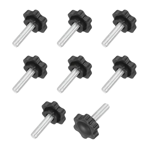 uxcell 10Pcs 1/4"-20 Star Knobs 1" Threaded Stud Male Clamping Knobs - size: 1/4"-20, 1"