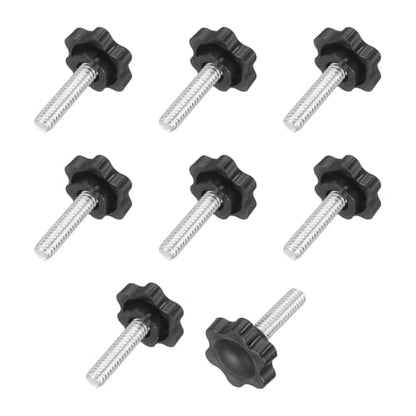 uxcell 10Pcs 1/4"-20 Star Knobs 1" Threaded Stud Male Clamping Knobs - size: 1/4"-20, 1"
