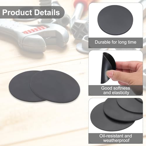 PATIKIL Rubber Solid Discs Washers, 10 Pcs 50mm OD x 1mm Thick Rubber Round Gasket Pad Bushings Spacer Washer for DIY Gasket Craft, Black - size: 50mm x 1mm