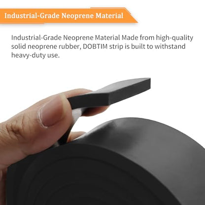 DOBTIM Neoprene Rubber Strips 1/4 (.250)" Thick X 2" Wide X 10' Long, Solid Rubber Rolls Use for Gaskets DIY Material, Supports, Leveling, Sealing, Bumpers, Protection, Abrasion, Flooring, Black - size: 2" X 10', style: .250" thick (No Adhesive）