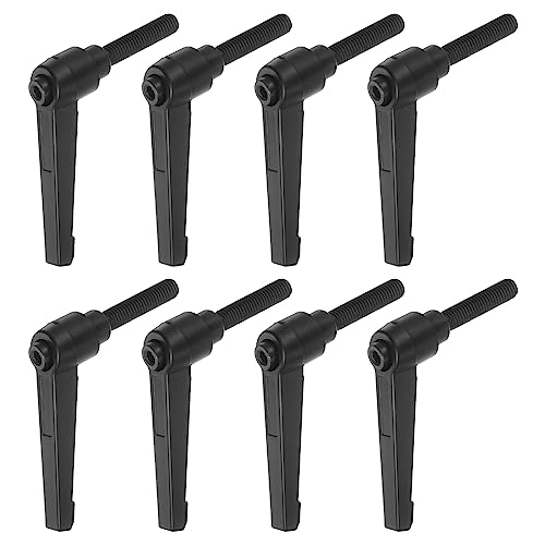 HARFINGTON 8pcs Adjustable Clamping Lever Handles M8 x 40mm Male Thread Bolt Knobs Rotating Screw Locking Quick Release Ratchet Push Button Handle, Black - size: M8 x 40mm