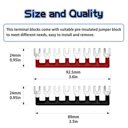 4 Sets 8 Positions 600V 25A Terminal Blocks Ground Circuit Dual Row Bus Bar Wire Screw Terminal Block Kit with Cover 600V Pre Insulated Terminal Strip WW004-2508 - size: 25A 8P