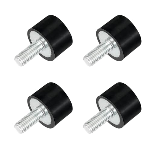 uxcell M5 Thread Rubber Mounts, Vibration Isolators, Cylindrical Shock Absorber with Studs 15 x 10mm 4pcs - size: M5x15x10mm