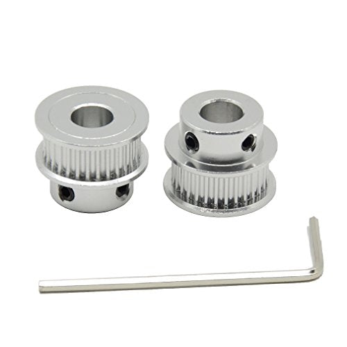2PCs Aluminum 2GT Timing Pulley 30 Teeth Bore 8mm for 3D Printer 6mm Width 2GT Timing Belt - size: 30 teeth, style: 8mm bore, for 6mm belt