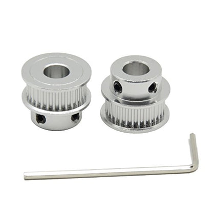 2PCs Aluminum 2GT Timing Pulley 30 Teeth Bore 8mm for 3D Printer 6mm Width 2GT Timing Belt - size: 30 teeth, style: 8mm bore, for 6mm belt