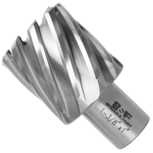 S&F STEAD & FAST Annular Cutter High Speed Steel 1-3/8" x 1" with Pilot Pin - size: 1-3/8" x 1"