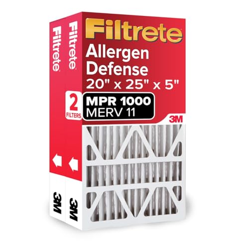 Filtrete 20x25x5 Air Filter, Fits Lennox, MERV 11, MPR 1000, 2 HVAC Filters