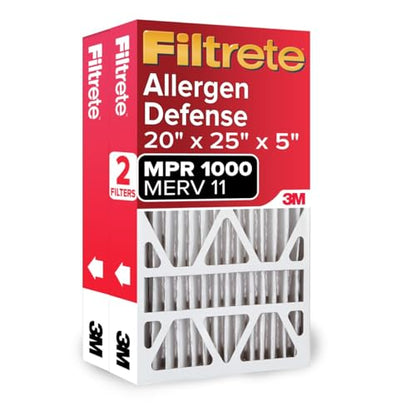 Filtrete 20x25x5 Air Filter, Fits Lennox, MERV 11, MPR 1000, 2 HVAC Filters