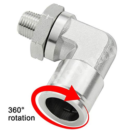 Beduan Push to Connect Fitting Elbow, 3/8" Tube OD x 1/8" NPT Male 90 Degree Elbow Adapter 304 Stainless Steel Air Union Fitting - size: 3/8"Tube OD-1/8"NPT, style: 1Pc