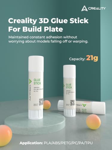 Creality 3D Printer Glue Sticks for Hot Bed, PVP Solid Adhesive Anti-Warping for PLA/ABS/PETG/PC/PA/TPU – Water Washable, No Residue, Strong Bed Adhesion - style: Glue Stick