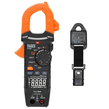 Klein Tools 80197 AC/DC Clamp Meter Kit with Magnetic Hanger, Auto-Ranging TRMS, 400 Amp, NCVT Voltage Tester, Professional Testing Kit - size: Standard Display (Meter + Magnetic Hanger)