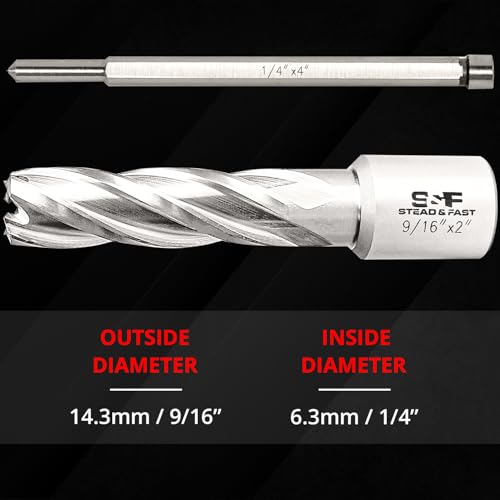 S&F STEAD & FAST Annular Cutter Set 2 Pcs, 9/16" x 2" DOC, Mag Drill Bits - style: 2P-9_16x2