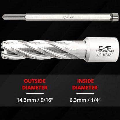 S&F STEAD & FAST Annular Cutter Set 2 Pcs, 9/16" x 2" DOC, Mag Drill Bits - style: 2P-9_16x2