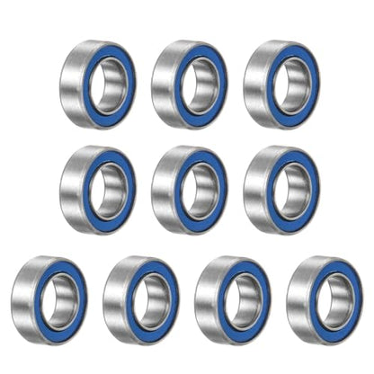 uxcell 10pcs MR95-2RS Miniature Deep Groove Ball Bearings 5x9x3mm Rubber Sealed Bearings for TRX4 1/10 RC Cars Trucks, 3D Printer, P6 (ABEC 3) - color: Blue, size: 5x9x3mm