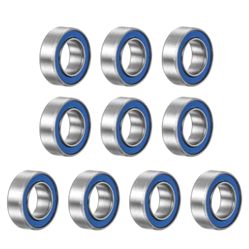 uxcell 10pcs MR95-2RS Miniature Deep Groove Ball Bearings 5x9x3mm Rubber Sealed Bearings for TRX4 1/10 RC Cars Trucks, 3D Printer, P6 (ABEC 3) - color: Blue, size: 5x9x3mm