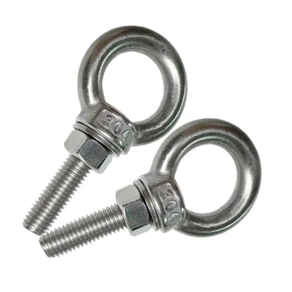 Shoulder Eye Bolt, 2 PCS M10 Heavy Duty Lifting Ring 1.5" Threaded Eyebolt Lifting Ring Eye Bolts with Nuts and Flat Washers(Thread Length 40mm) - size: m10x40(2pcs)