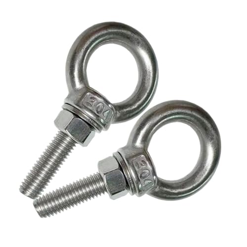 Shoulder Eye Bolt, 2 PCS M10 Heavy Duty Lifting Ring 1.5" Threaded Eyebolt Lifting Ring Eye Bolts with Nuts and Flat Washers(Thread Length 40mm) - size: m10x40(2pcs)