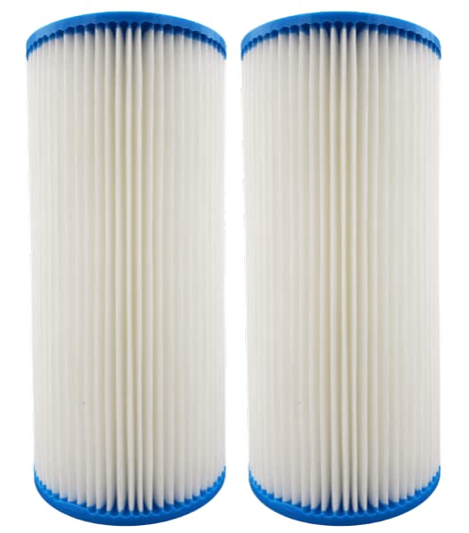 1 Micron Whole House Full Flow 10" x 4.5" Pleated Water Filter Replacement Cartridge - Pack of 2