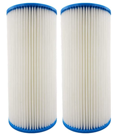 1 Micron Whole House Full Flow 10" x 4.5" Pleated Water Filter Replacement Cartridge - Pack of 2